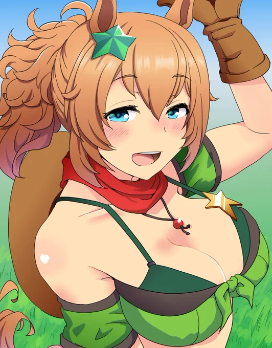 ウマ娘で一番最初に描いたのがタイキでした。こちら再掲で申し訳ないです。本当に大好きな名馬でした。ご冥福をお祈りいたします。叶いませんでしたが一度お会いしたかったです。 #タイキシャトル 