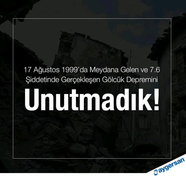 aygersanAS's tweet photo. 17 Ağustos 1999 yılı yaşanan korkunç Marmara Depremi'nde hayatını kaybedenleri rahmetle anıyoruz.
#aygersan #17Ağustos #MarmaraDepremi https://t.co/5Gfs6YOOXj