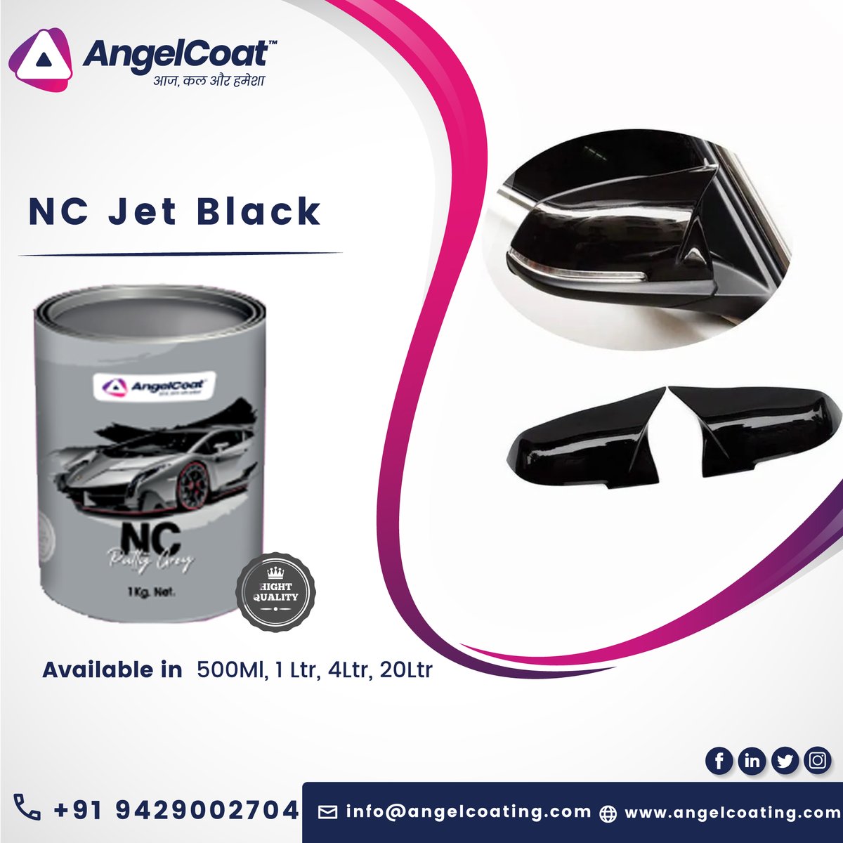 angel_coating's tweet photo. #NCJetBlackForMetal, #NitroCelluloseCoating at best quality & price by #AngelCoating
๐ธ #NCJetBlackPaints is a high gloss and high jetness paint based on #nitrocelluloseresin.
๐https://t.co/R6oewxB1Q4
#BuyNCJetBlack #NCBlackJetPaint #NCBlackCoating #NCAutoJetBlack https://t.co/JE2HuLBkCM