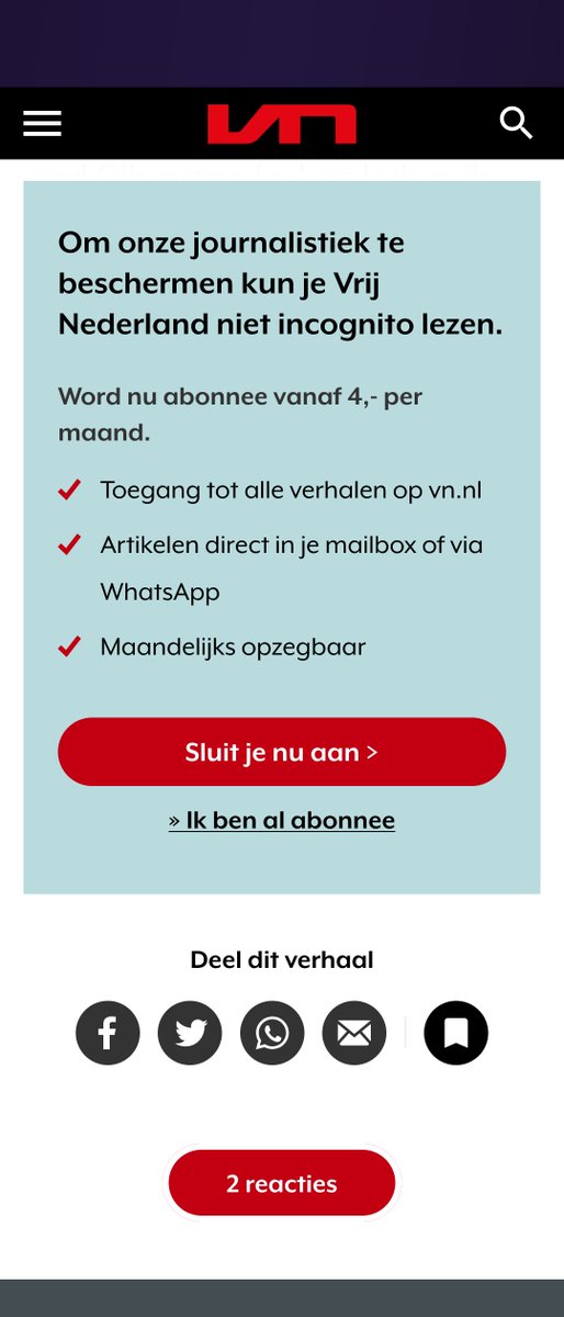 zenz's tweet photo. Dit soort onzin krijg je als marketing &amp; sales het wint. Als je journalistiek wilt beschermen moet je juist incognito (veiliger voor je lezers) toestaan. Ze bedoelen: we willen je persoonsgegevens kunnen verkopen aan de hoogste bieder, en dat gaat niet als je jezelf beschermt. https://t.co/7AK7TdEMrQ