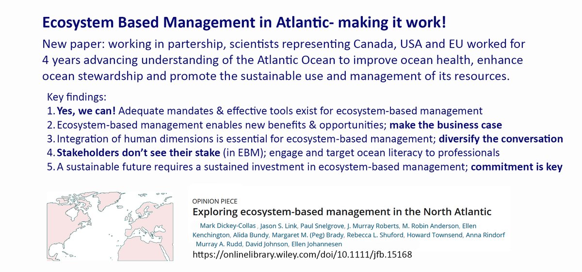 DickeyCollas's tweet photo. How close to ecosystem based management in North Atlantic? #bbnj #abnj New paper explores opportunities, benefits, hurdles &amp; makes recommendations. YES WE CAN! 
https://t.co/T8ekBfp1IX
@NOAAFisheries @DFO_Science @ICES_ASC  @EUScienceInnov @AllAtlanticO @MISSIONATLANTIC @EU_MARE https://t.co/RDJqZWx7iH