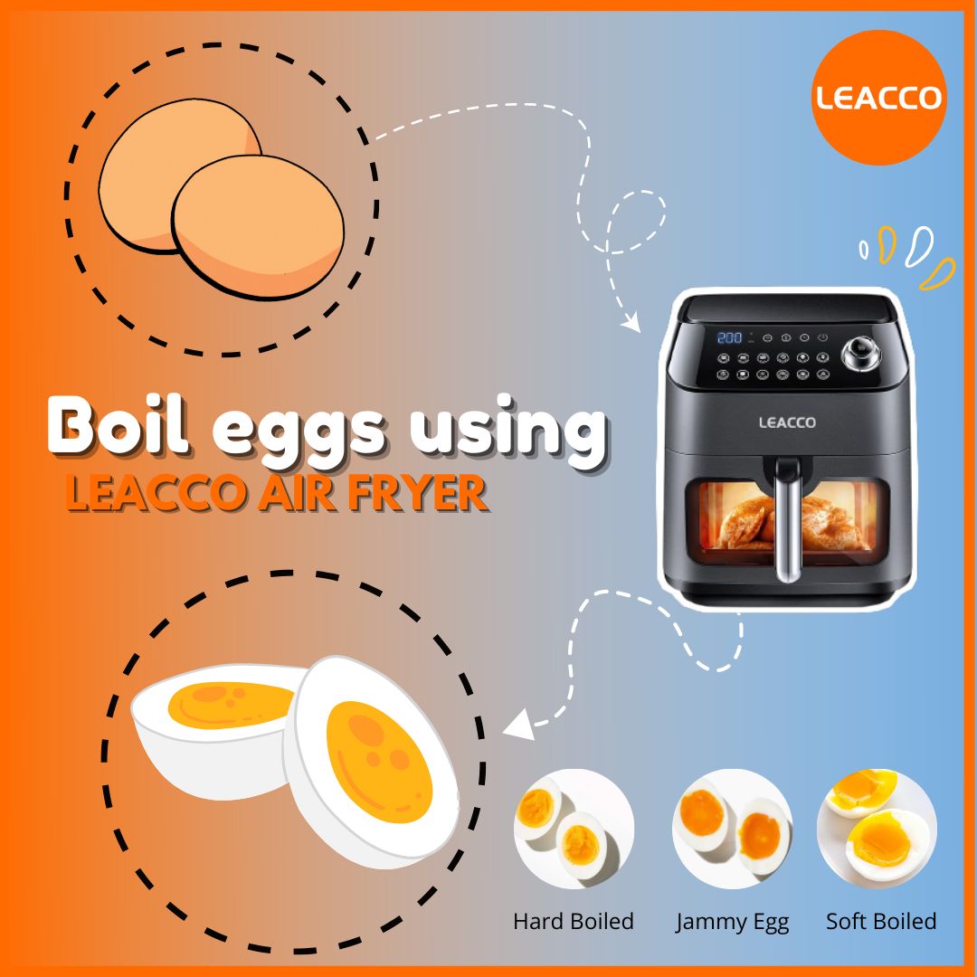 LEACCO_'s tweet photo. Did you know that LEACCO air fryers can boil eggs?​
​
Here's how: ​
1. First, pre-heat your LEACCO air fryer.​
2. Put  the eggs inside the air fryer basket and make sure that there is space between eggs. https://t.co/Qaq0FX2eNw