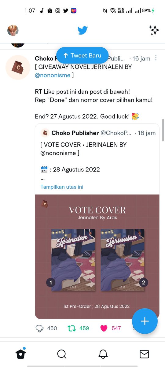 fwonomin's tweet photo. @ChokoPublisher @nononisme done, nomor satu dihati <33 https://t.co/FfCSs3iLxc