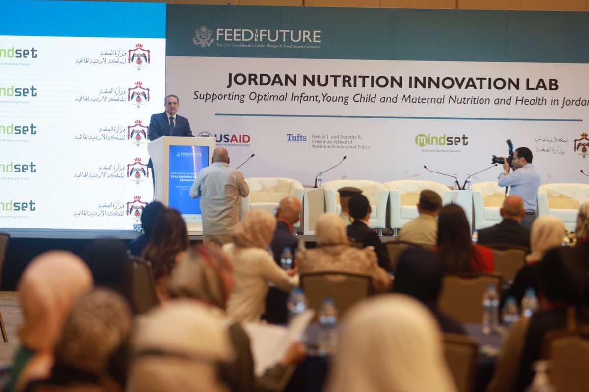 Feed the Future Jordan Nutrition Innovation Lab (@nutrilabjordan) on Twitter photo Jordan's Minister of Health H.E Professor Dr. Firas Al-Hawari and USAID Jordan's Mission Director Ms. Sherry F. Carlin at the #symposium2022 opening session. <a href="/MindsetJO/">Mindset - Data, Insight, & Action</a>
<a href="/NutriLabJordan/">Feed the Future Jordan Nutrition Innovation Lab</a> is supported by <a href="/USAIDJordan/">USAID Jordan</a> and implemented by <a href="/TuftsNutrition/">Tufts Nutrition</a> Jordan's Minister of Health H.E Professor Dr. Firas Al-Hawari and USAID Jordan's Mission Director Ms. Sherry F. Carlin at the #symposium2022 opening session. <a href="/MindsetJO/">Mindset - Data, Insight, & Action</a>
<a href="/NutriLabJordan/">Feed the Future Jordan Nutrition Innovation Lab</a> is supported by <a href="/USAIDJordan/">USAID Jordan</a> and implemented by <a href="/TuftsNutrition/">Tufts Nutrition</a>