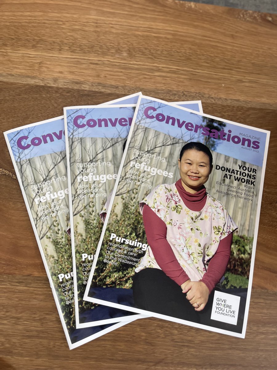 The latest edition of the Foundation’s Conversations Magazine is out.

Download your copy online to read all about the impact your donations are having in the community and the wide range of changes you’re creating. givewhereyoulive.com.au/wp-content/upl…

#givegeelong #conversationsmagazine