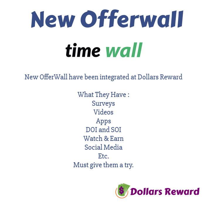 DollarsReward's tweet photo. New OfferWall #timewall have been integrated at #dollarsreward
What They Have :
Surveys
Videos
Apps
DOI and SOI
Watch & Earn
Social Media
Etc.
Must give them a try.
#surveys #paidsurveys #gptsites #surveysites #earnfromsurvey #surveysfromhome #rewardsites #giftcard https://t.co/WHXp9riJVY