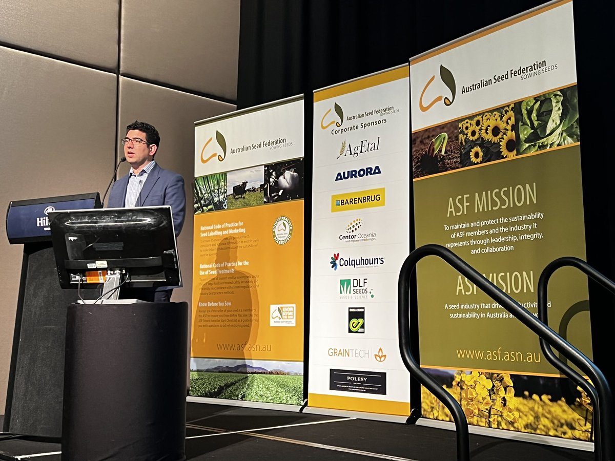 AusSeedFed's tweet photo. ASF President, Tim Pepper and ASF CEO Osman Mewett chaired the ASF AGM running members through the work of the ASF 🌱 #ASFSeedBiz22 #ASFsowingseeds https://t.co/O1SVwthh2Z
