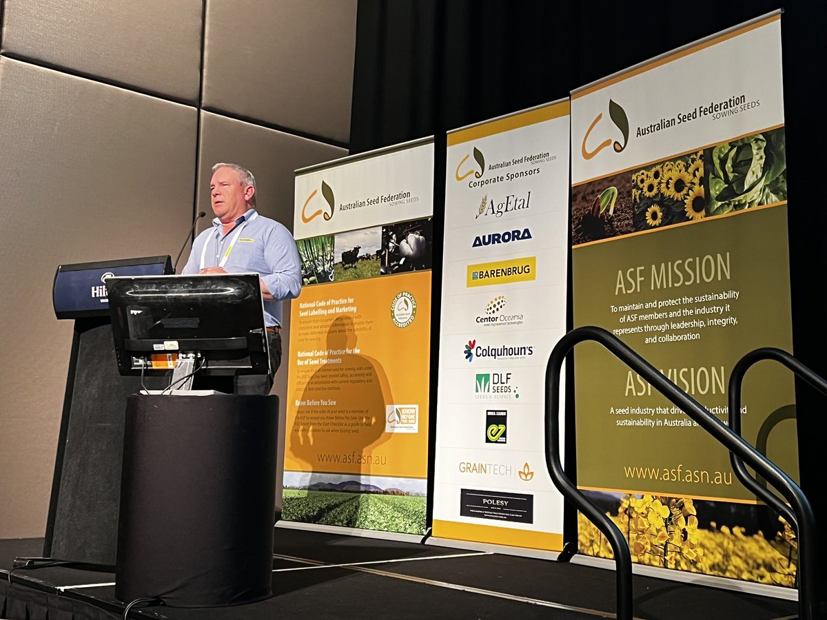AusSeedFed's tweet photo. ASF President, Tim Pepper and ASF CEO Osman Mewett chaired the ASF AGM running members through the work of the ASF 🌱 #ASFSeedBiz22 #ASFsowingseeds https://t.co/O1SVwthh2Z
