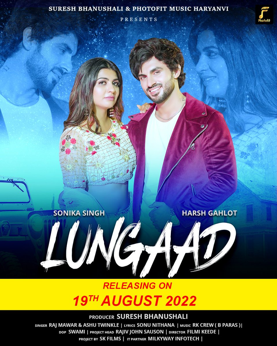 photofit_music's tweet photo. Time to make some noise and groove to #Lungaad Releasing on 19/08/2022 Stay Tuned to Photofit Music Haryanvi
.
https://t.co/xlzRoo8aA7
.
.
#newsong #haryanvisong #harshgahlot #sonikasingh #sureshbhanushali #photofitmusic #Bollywood #releasingsoon #musicvideo https://t.co/y6VV1yJ7H1