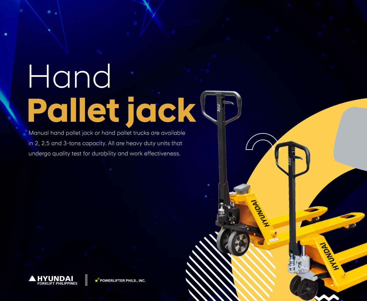 HyundaiFrklftPh's tweet photo. A manual hand pallet jack or hand pallet trucks are available in 2, 2.5, and 3-tons capacity. All are heavy-duty units that undergo quality tests for durability and work effectiveness.
https://t.co/YRlkaK4xPz
#HyundaiForkliftPhilippines #HandPallet https://t.co/NIA34oukcD