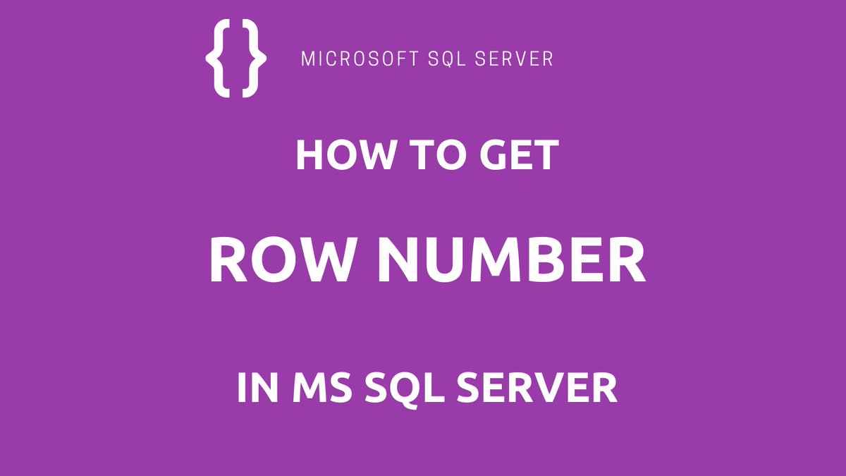 dns_nx's tweet photo. Some of you are probably working with Microsoft SQL Server, too. That's what my today's tips &amp; tricks tweet is about.

It happens from time to time that you need the current row number of the result list. Here I show you how you can achieve this. 🧵 https://t.co/k70e5mrqr6