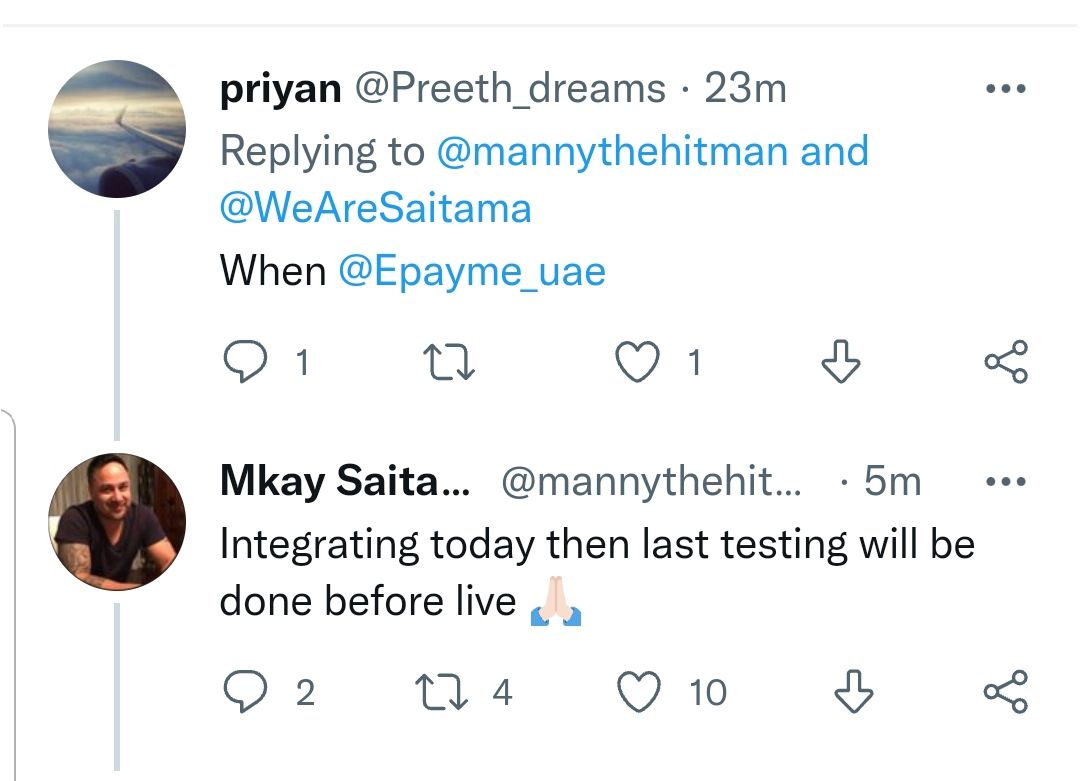 BernardOHara9's tweet photo. Sounds like @Epayme_uae .me will be up and running for the launch of SaitaRealty will be a huge bonus :-)
#Saitama #SaitamaTechnologyLLC #SaitamaWolfPack #SaitamaCommunity #SaitamaV2 #SaitamaTechnogyLLC #SaitaPro #SaitaProRelease #SaitaRealty #crypto #cryptocurrency https://t.co/dI0XAAaZ2X