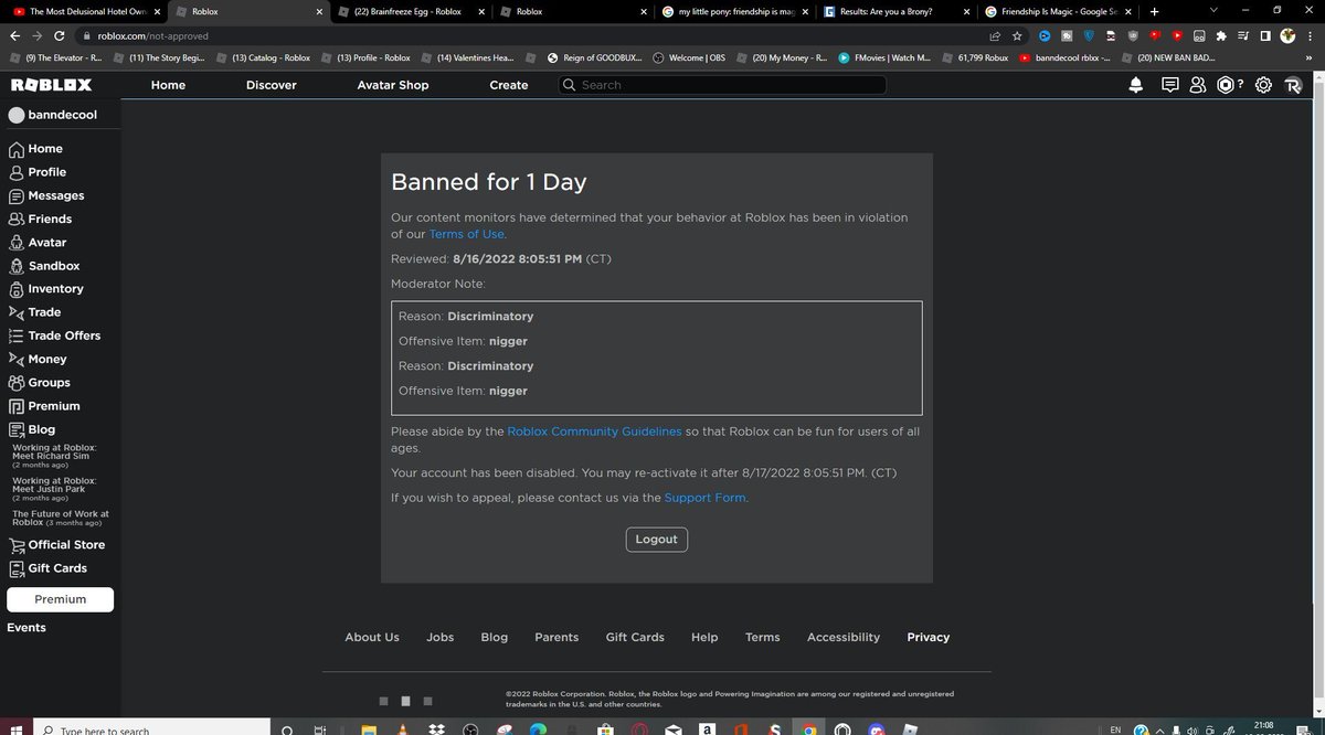 bannndecool's tweet photo. @Roblox hey roblox can you unban i do nothing wrong https://t.co/GfZtAVFRtf
