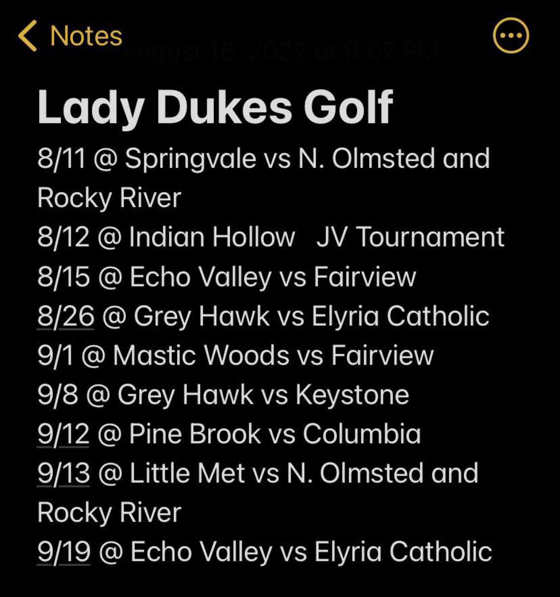 And a very special welcome to the Dukes first girls golf team! These girls just won there first match at echo valley yesterday! Let’s come out and make sure we cheer them on! 🏌️‍♀️