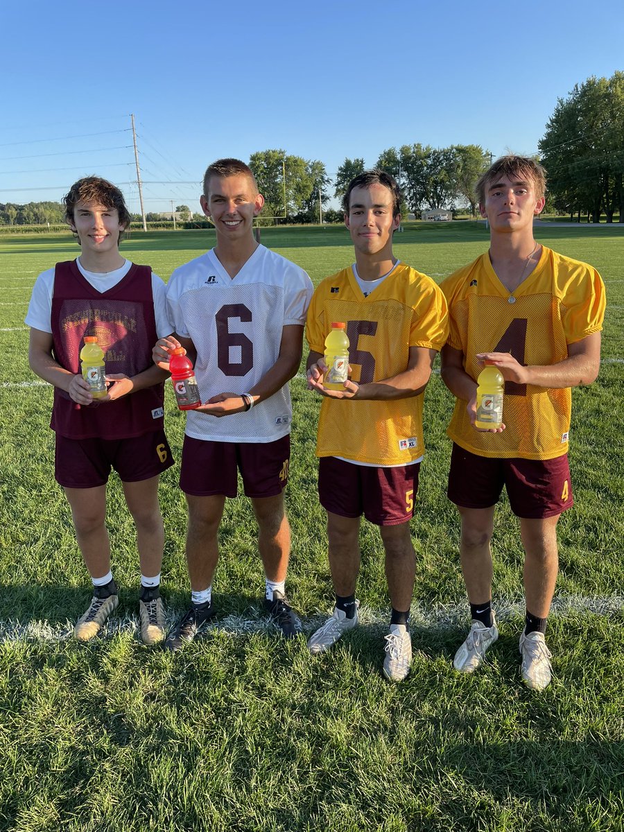 We backed up day 1 with a great practice #2! Proud of the way our players compete everyday. #Character winners from practice #2 are Jackson Hewitt, <a href="/parker_wangen/">Parker Wangen</a>, <a href="/carter_miller51/">Carter Miller</a> and <a href="/ZachSchreiber7/">Zack Schreiber</a>! #WaterIt #StepUp #TigerPride