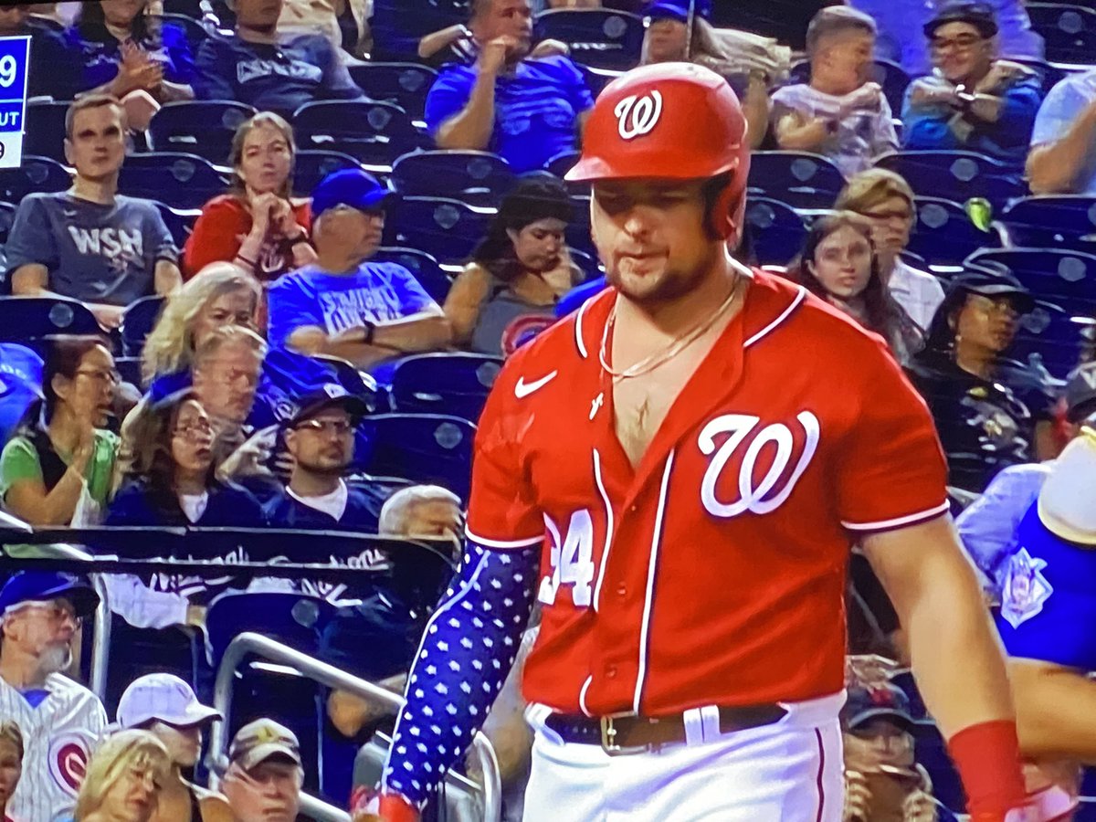 QCWebster's tweet photo. I guess Luke Voit is the David Hasselhoff of the #WahingtonNationals @Nationals #mlb #Cubs https://t.co/EmooNn9lZy
