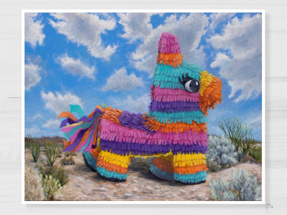 MarissaJoyner's tweet photo. Piñata in the Desert acrylic on canvas, prints available https://t.co/EHcAJkmUkF
#etsy #art https://t.co/AayI8rNjiL