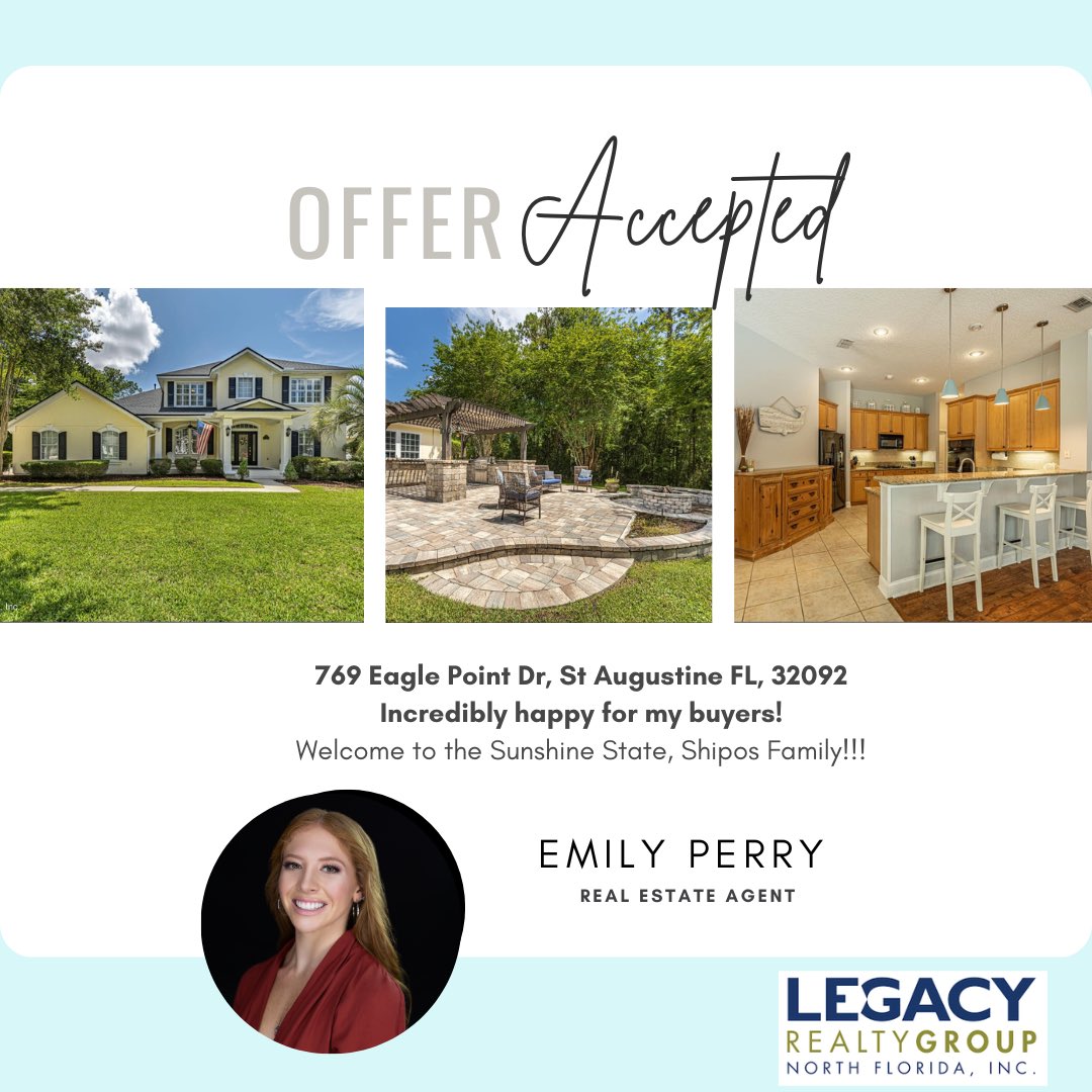 emilyperry_3's tweet photo. Another one!! $739,000 home in St John’s County🤩🎉
#buy #sell #floridaagent #floridarealestate #floridarealtor #904realestate #buyersagent #thewrightrealtor
#legacygrouprealty
Emily Perry,Realtor
302-382-5198
emily@thewrightrealtor.com
Legacy Group Realty North Florida Inc. https://t.co/OCk4nm8yna