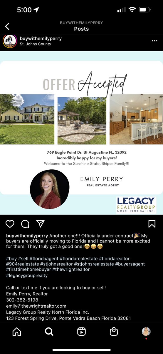emilyperry_3's tweet photo. Another one!! $739,000 home in St John’s County🤩🎉
#buy #sell #floridaagent #floridarealestate #floridarealtor #904realestate #buyersagent #thewrightrealtor
#legacygrouprealty
Emily Perry,Realtor
302-382-5198
emily@thewrightrealtor.com
Legacy Group Realty North Florida Inc. https://t.co/OCk4nm8yna