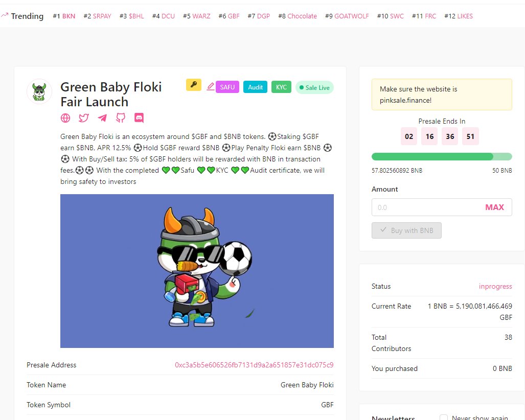 Green Baby Floki tweet media