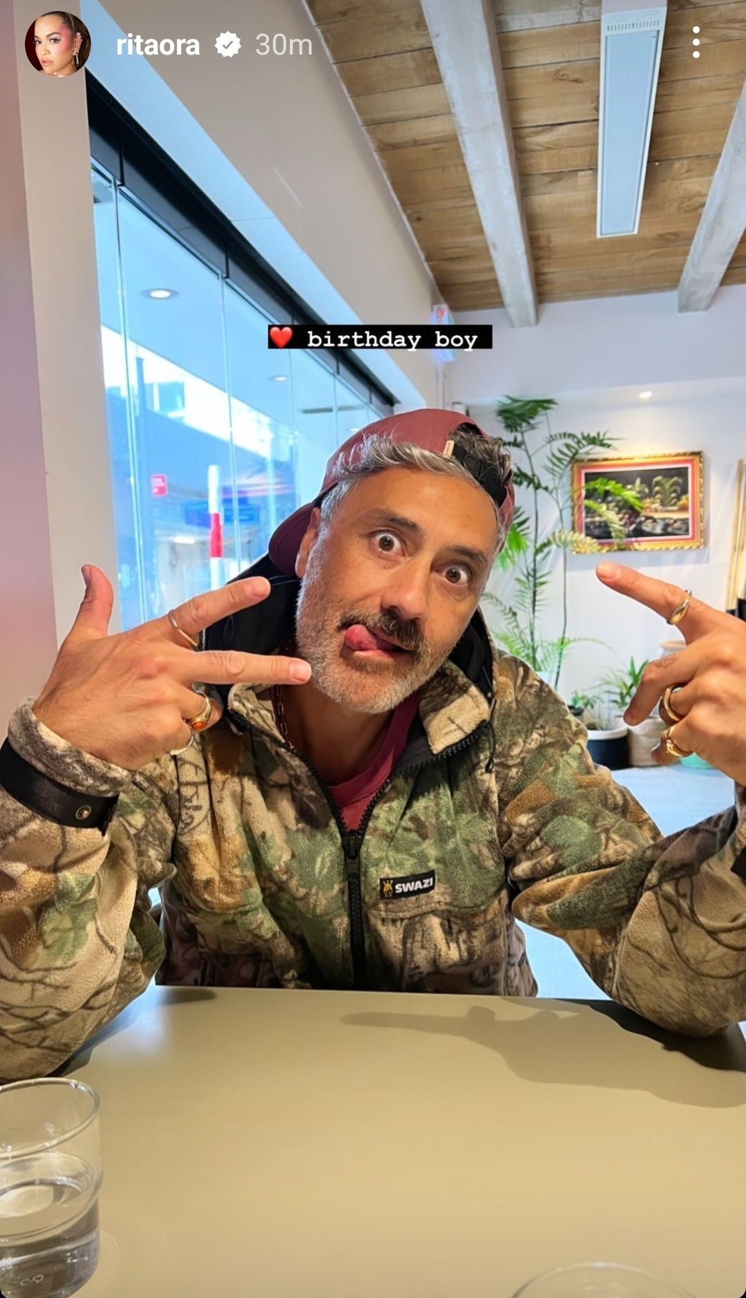 Rita Ora wishing Taika Waititi and James Cameron Happy Birthday!   