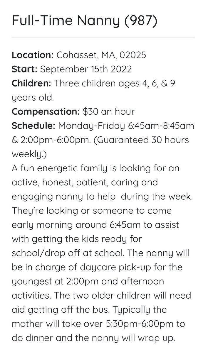 Recruiting Progressional Nannies! 

For amazing families offering competitive wages, benefits, and signing bonuses! 

Here is our Job Board! nannyhub.enginehire.io/31/jobs