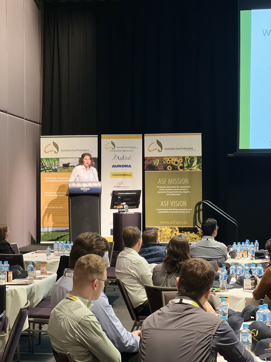 AusSeedFed's tweet photo. Closing the seed health session is Josefine Pettersson, Australian Organic Limited, educating members on the organic considerations for seed health. 🌱 #ASFSeedBiz22 #ASFsowingseeds https://t.co/wWJNbo13sA
