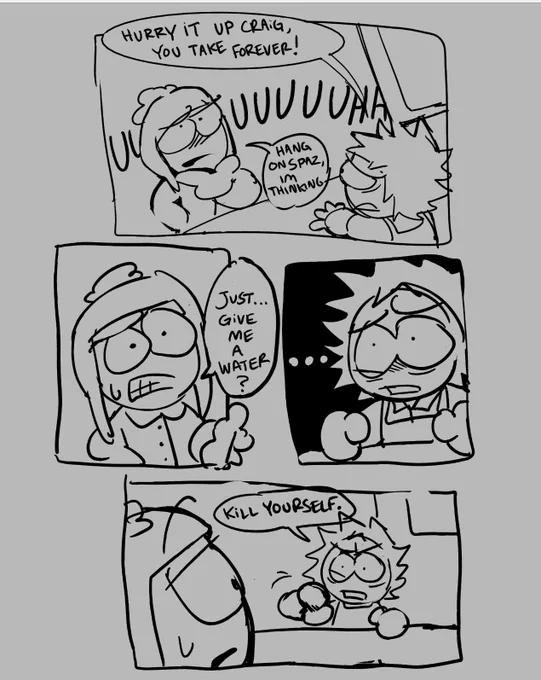 here's a bonus lol
this was the first idea, originally he was gonna just order water and tweek was more vulgar or smth🤷‍♂️ 