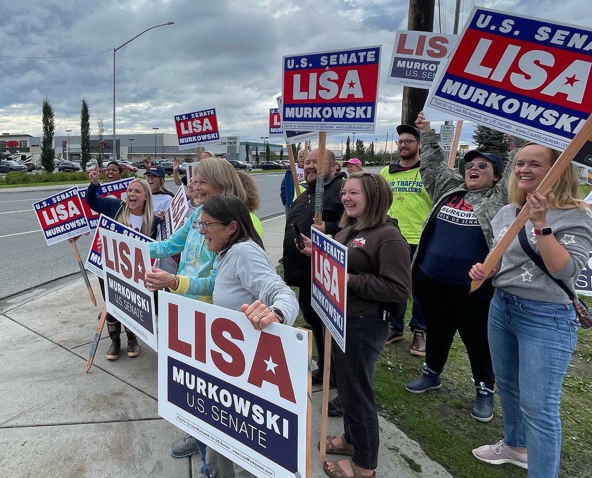 LisaForSenate's tweet photo. #GoVote, Alaska—polls close at 8 pm! On your ballot, #PickOne #PickLisa! https://t.co/ZI5Gutmy7O