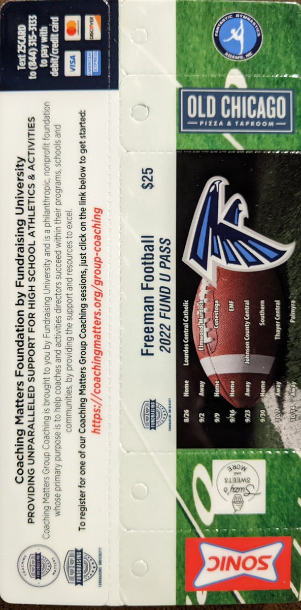 FreemanFootball's tweet image. Thank you for all the sponsors that agreed to help support the team through our Fundraising U card. 

Thanks to those who supported us with a purchase. Sales end Friday 8/19. DM or contact a FB player if interested.
 #freemanfalcons