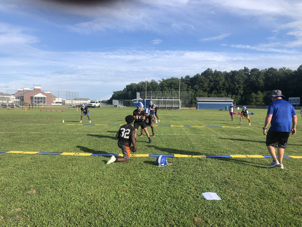 Second day of camp in completed. Lots to be excited about. Blue Raiders are hard at Work. Friday September 9th is opening day.