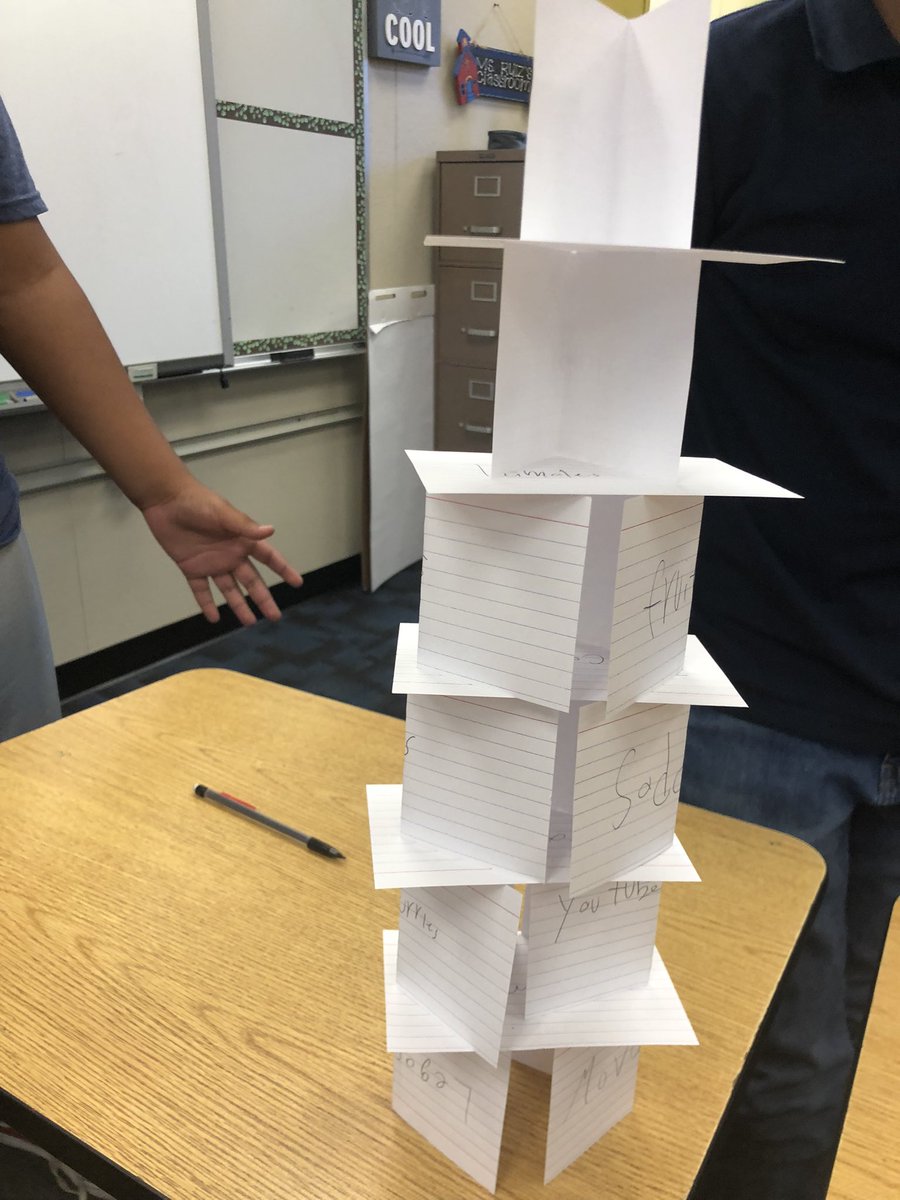 RADTeachMoreno's tweet photo. Icebreakers!! So much fun getting to know students and letting them build! #teamwork #stallionstrong #radteacher https://t.co/dOYXUbuO4Z