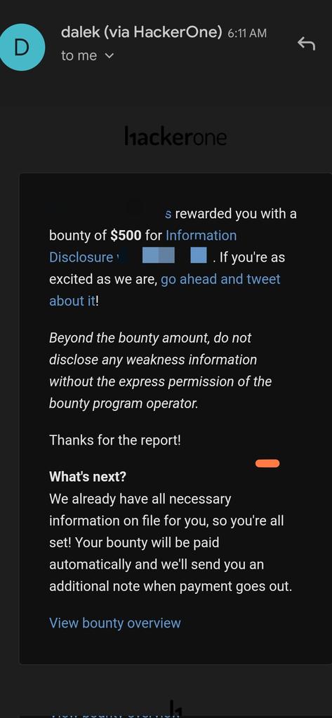 Thanks 😎<a href="/Hacker0x01/">HackerOne</a>