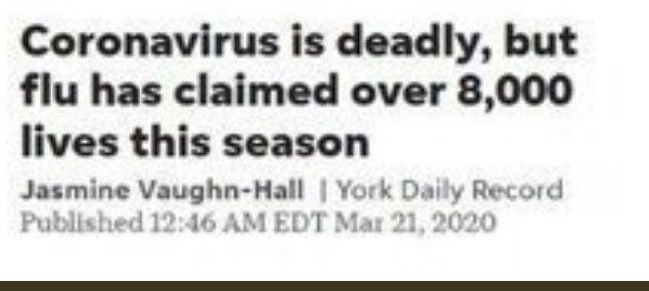 SixandLaura's tweet photo. @danaparish @CrynJohannsen I wonder if these headlines about flu in early 2020 will be surprising to people.
#sarscov2_timeline #Winter2020 #JustFlu #OnlyInfluenza https://t.co/1PA2a6J6Yk