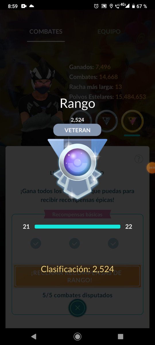 DCG_99's tweet photo. Después de 11 temporadas y el día de mi cumpleaños logré por primera vez el rango veterano 🥳🥳 @TorettoMaster @DavidpetitGO @swaggron333 https://t.co/7y1q0yk4EN