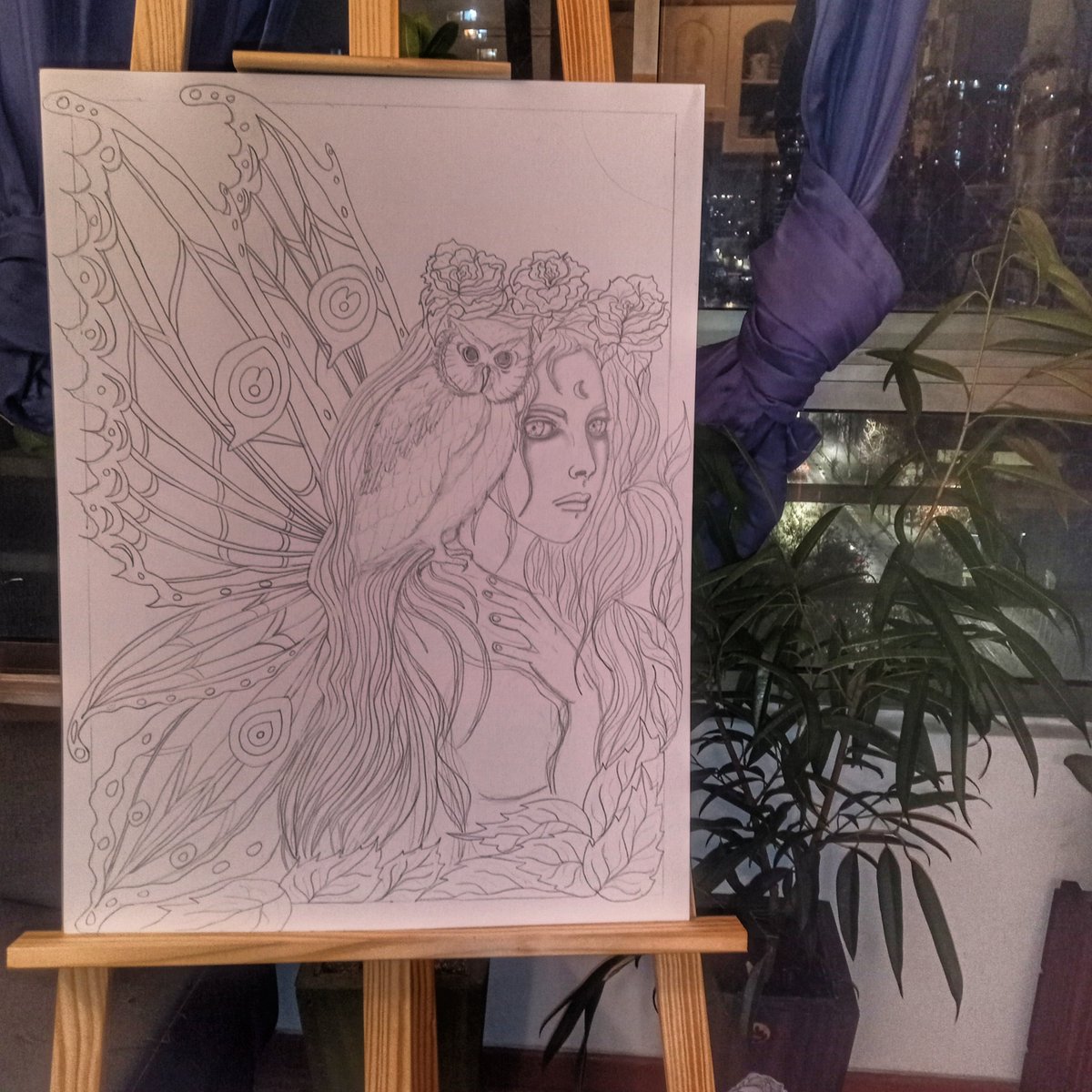 yael82's tweet photo. Me pregunto si es Titania, la reina de las hadas...

#yotoart 
#art 
#arte 
#dibujo 
#drawing 
#pintura 
#painting 
#hada
#fairy 
#buho 
#owl 
#rosas 
#roses https://t.co/QRyRtwfA3e