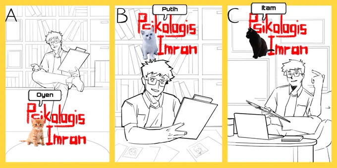 Henlo, which one of these exudes the best✨Psychologist✨ vibe? I made a poll in the comment, feel free to cast your votes and tell me cough, why you like that cover cough🥺 Thanks!
(Cats not included; that's just me sticking on some free stickers, believe me I behaved this time) 