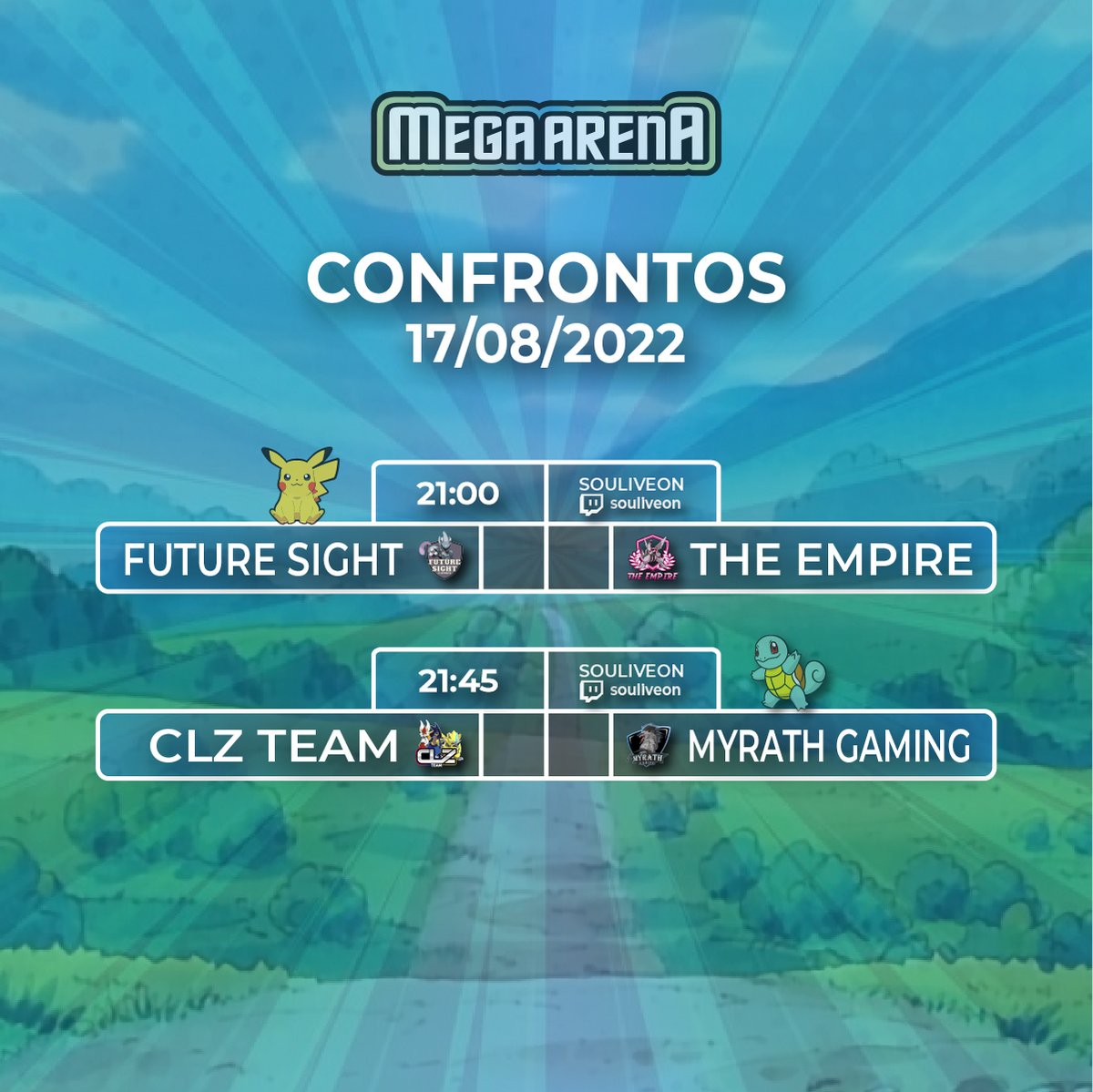 xmgaesports's tweet photo. 📢 Últimos dias de decisões da fase de grupos do Circuito das Insígnias: Kanto - Pewter!! Na Mega Arena o que não falta é competitivo de Pokemon Unite! Confira os confrontos de hoje. 🍃🔥💧⚡ https://t.co/TZeDxQkUgb