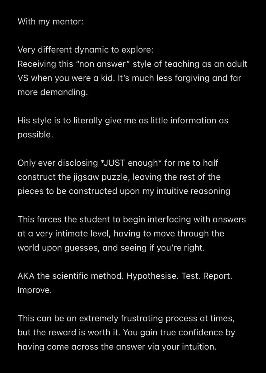 DejaRu22's tweet photo. WHEN TEACHING:

Sometimes, giving a simple, direct answer.,.

IS DOING THE LEARNER A DISSERVICE.

Why? Because you’re spoon feeding them, and conditioning them to be helpless without you.

Here’s how I’ve been programmed against it 👇🏽 https://t.co/5FixvjJeOj
