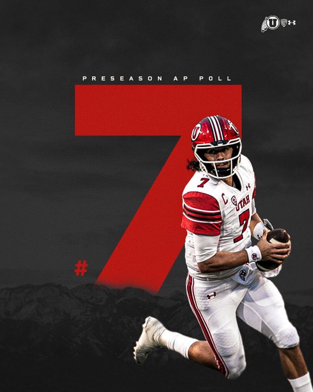 UtahUteFans's tweet photo. Utah checks in at No. 7 in the AP Poll. Highest in the PAC-12. 

#Utes #Pac12FB #GoUtes #CFB https://t.co/VmQ1utFmsm