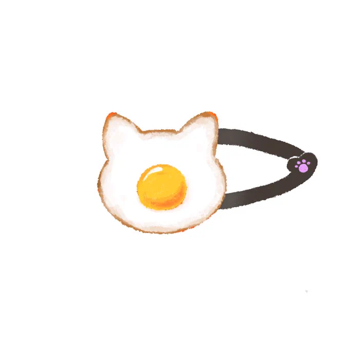 目玉焼きパッチンどめ#おかゆのアクセサリー 