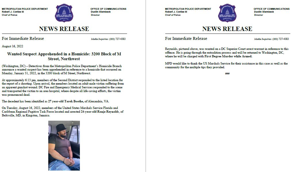 DC Police Department on Twitter "MPD announces 24 y/o Ranje Reynolds