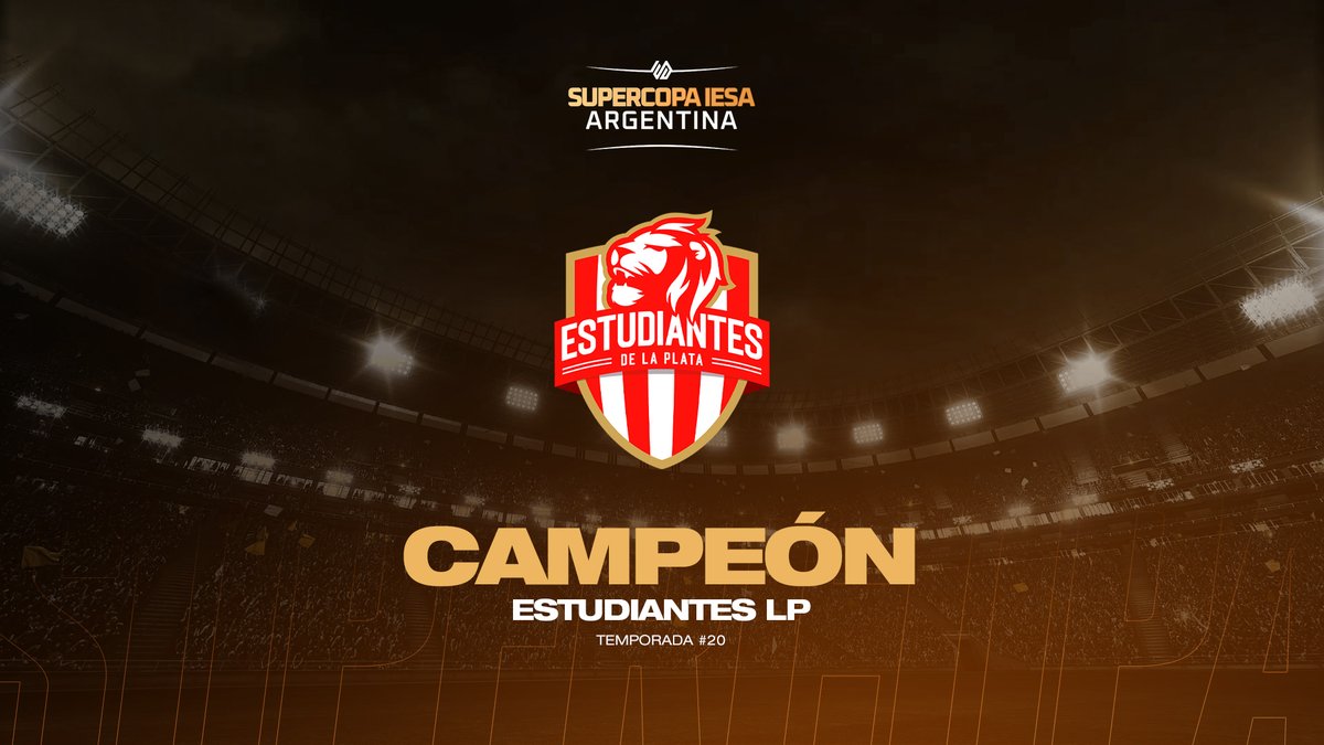 IESAFIFAar's tweet photo. ¡SÚPER CAMPEÓN!⭐️
@EdelpEsports se queda con la #SupercopaIESA y cierra la temporada 20 en lo más alto🤝
El Pincha venció a @argendioses por penales para festejar un nuevo título🏆 https://t.co/7cuurSBCNE