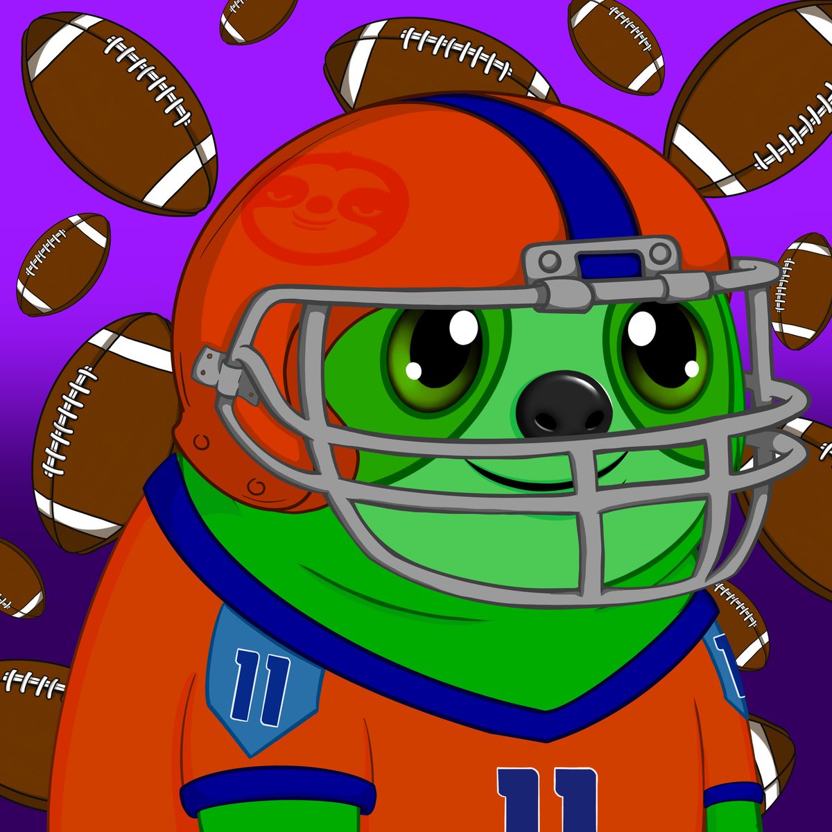 FOOOTBALLLLLL!! (Insert NFL theme music) 🤣🥰 
I am thinking I’ll make 10 American football sloths 🦥 🏈
#NFTCommunity #nftarti̇st #WomeninNFTs #NFL