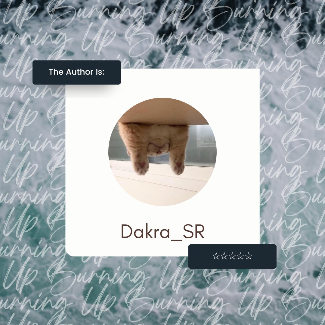 The Author of Burning Up:

🤍 @Dakra_SR 
💙 AO3: Dakra_SR