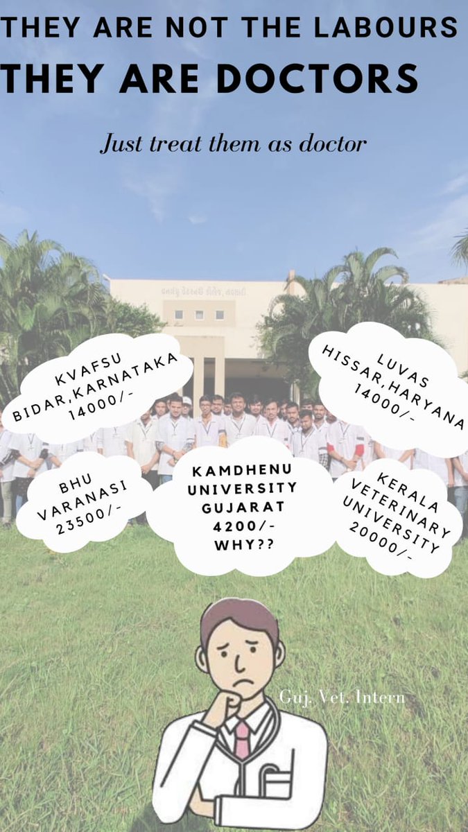 #Guj_vet_union
#Increase_Guj_Vet_Stipend
#Guj_veterinary_students_on_strike <a href="/CMOGuj/">CMO Gujarat</a> <a href="/RaghavjiPatel/">Raghavji Patel</a> <a href="/sanghaviharsh/">Harsh Sanghavi</a> <a href="/PRupala/">Parshottam Rupala</a> <a href="/KanuDesai180/">Kanu Desai</a> @DivyaBhaskar <a href="/sandeshnews/">Sandesh</a>