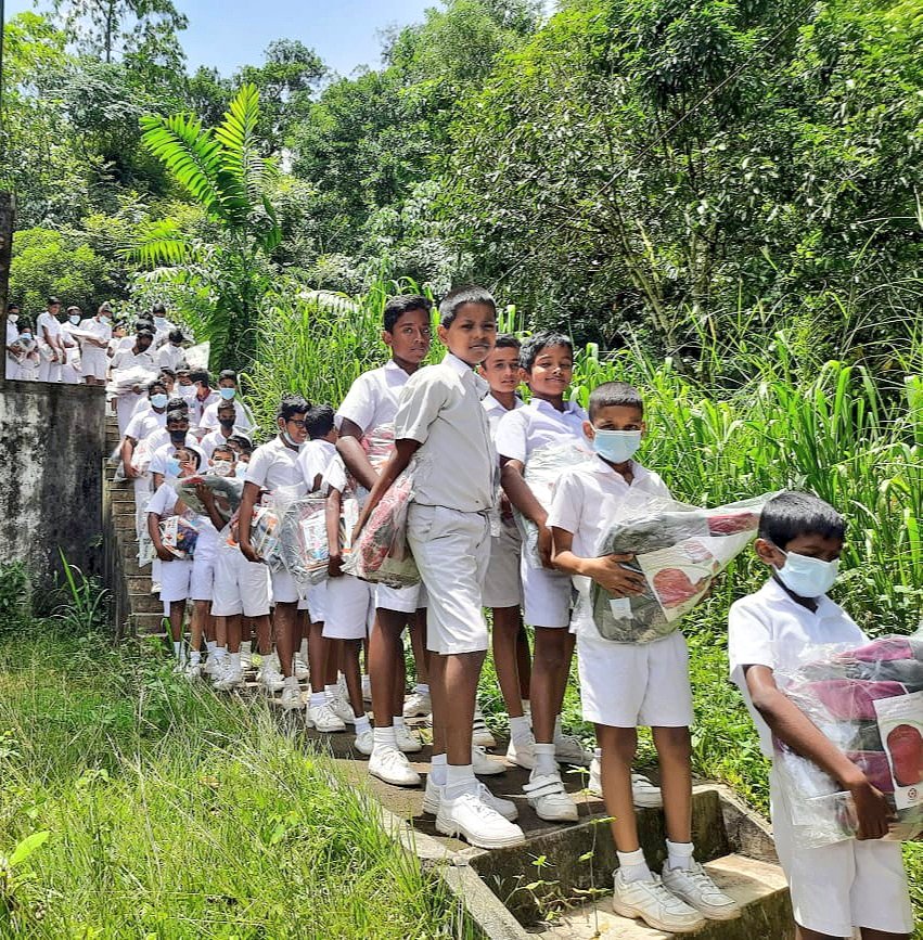 SLRedCross's tweet photo. In order to support children's education amid the current #EconomicCrisisLK, the SLRCS continues to provide stationery packs to children in different schools throughout the Ratnapura district, with the support of the @ifrc. https://t.co/8CEbf89SMH