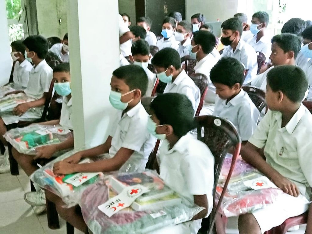 SLRedCross's tweet photo. In order to support children's education amid the current #EconomicCrisisLK, the SLRCS continues to provide stationery packs to children in different schools throughout the Ratnapura district, with the support of the @ifrc. https://t.co/8CEbf89SMH