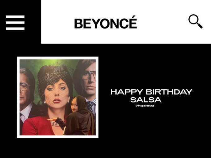 Beyoncé wishes a happy birthday on her website. 