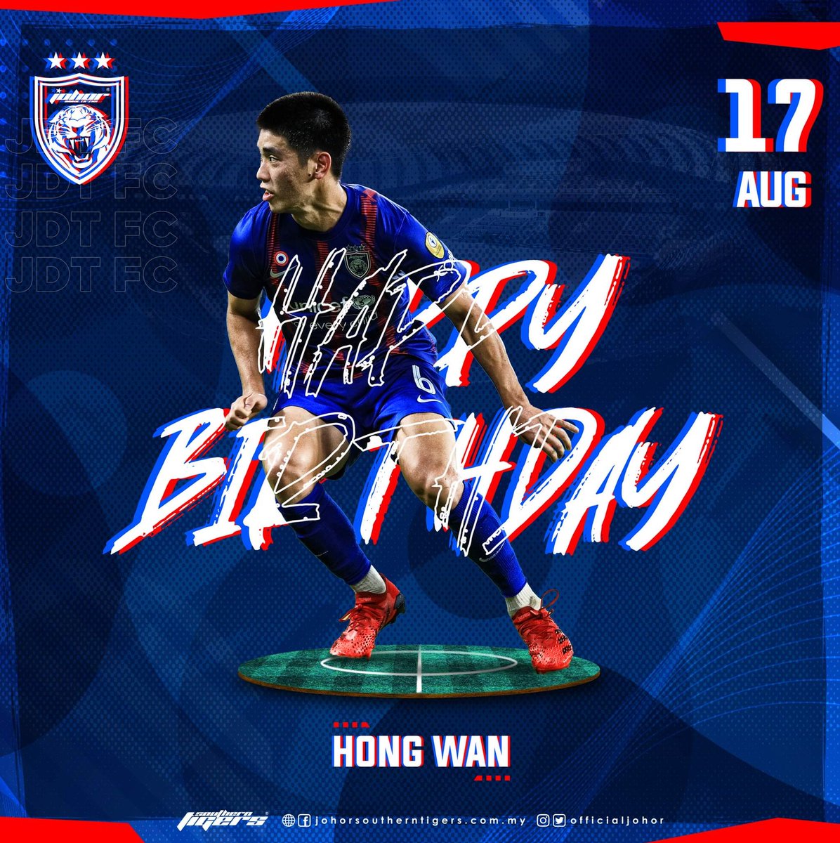 OfficialJohor's tweet photo. HAPPY BIRTHDAY HONG WAN

Hidup Johor Demi Johor
#HarimauSelatan
#SouthernTigers
#PermataSelatan
#JewelOfTheSouth
#JDTuntukSemua
#JDTforAll https://t.co/TsLG9nJeWZ